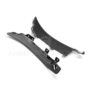 Ford Mustang Splash Guards - Front - Anderson Composites - 3K, 2X2 Twill Weave - Carbon Fiber - `15-`20